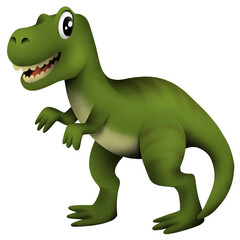 Fototapeta premium Cute Green Tyrannosaurus Rex Cartoon Illustration