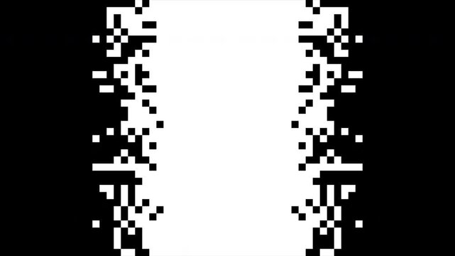 Black and White Pixel Transition Pack Retro 8-bit Mosaic Motion Graphics for Video Transitions and Background 4k video