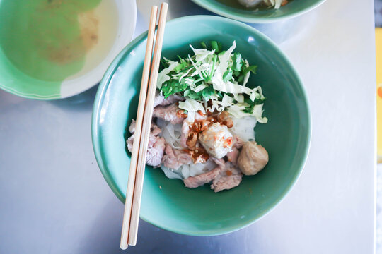 dry noodles or plain noodles, Chinese noodle with meatball and beef or noodles without soup