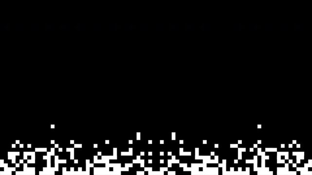 Black and White Pixelated Square Animation Transition Loop 4k video