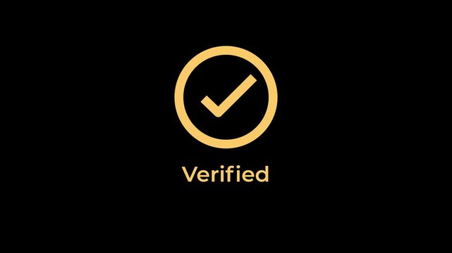 Accepted and verified text with circle loading and checkmark concept. Motion graphics of secure payment, file and document, verified idea. Animation of 4k video. 