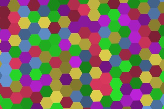 Colorful hexagon pattern with bright shades and vibrant background