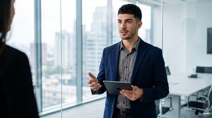 Fototapeta premium Young Business Consultant Analyzing Market Data