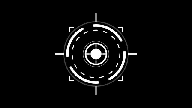 Futuristic Digital HUD Scope Overlay for Gaming and Sci-Fi Video Interface