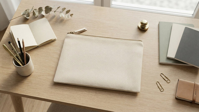 Vintage Restaurant Table Setting with Blank Paper Notepad, Pen, Wooden Table, and Elegant Dining Elements for Writing Notes and Messages