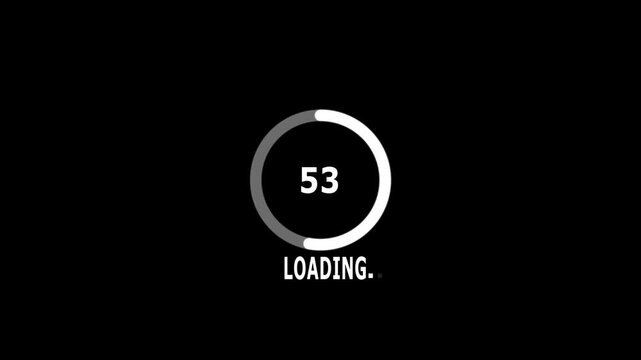 Abstract Circle Loading icon animation. finance loading progress bar loading animation for website. 4K Progress Bar Animation. progress loading bar 0-100 percent on transparent background