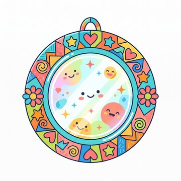 Colorful kawaii mirror