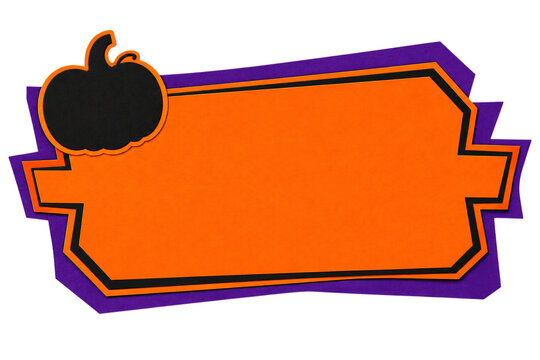 Black cat peeking from orange speech bubble frame
