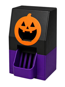 Purple smart plug with jack-o'-lantern icon