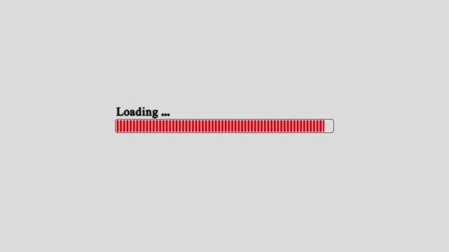 Retro loading bar animation isolated on a transparent background. Retro pixel video game loading screen. transparent background. progress bar interface retro arcade. 4k