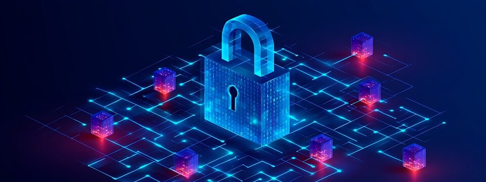 Isometric protection concept. Protect mechanism, system privacy.