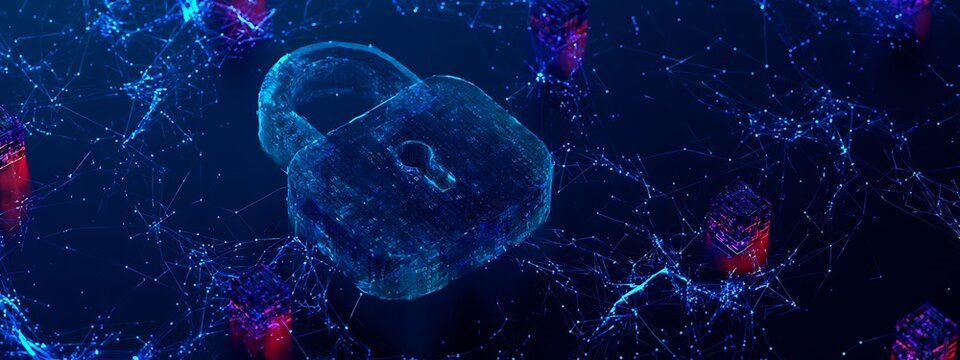 Isometric protection concept. Protect mechanism, system privacy.