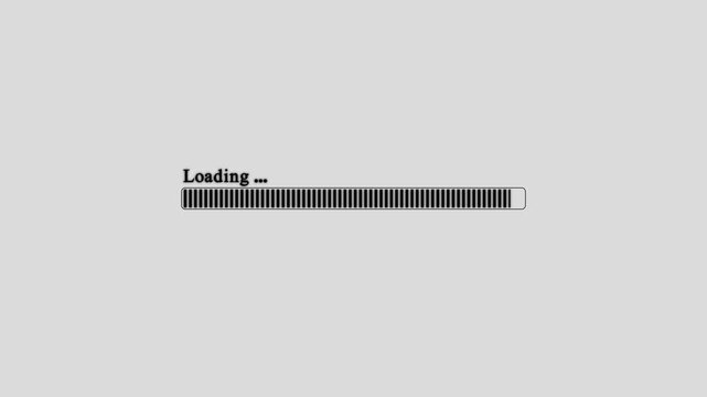 Retro loading bar animation isolated on a transparent background. Retro pixel video game loading screen. transparent background. progress bar interface retro arcade. 4k
