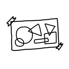 Obraz premium Geometric shapes sketch note doodle illustration