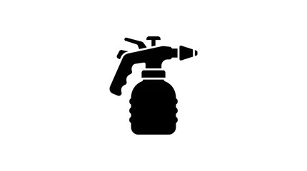 Naklejka premium Minimalist black silhouette icon depicting handheld pressure sprayer tool for gardening