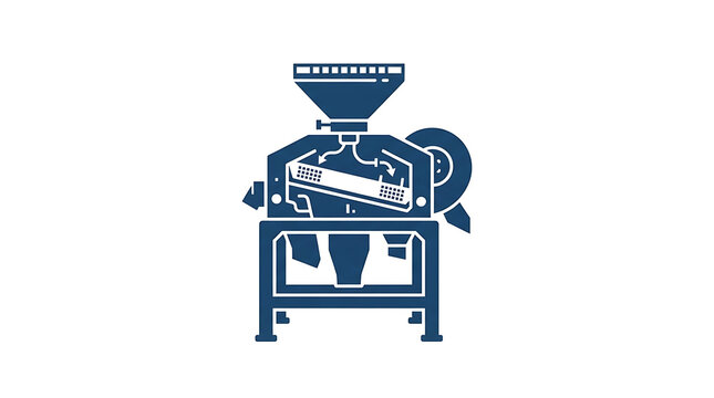 Industrial grain cleaning machine schematic icon for agricultural processing