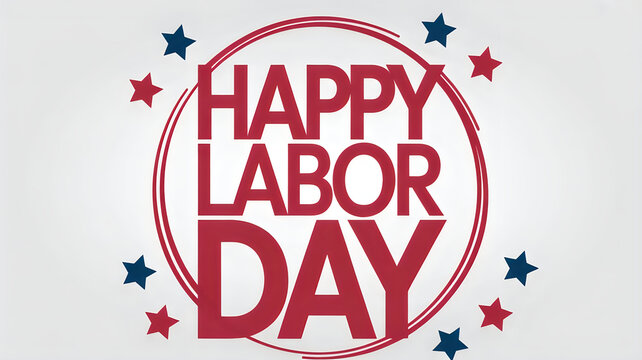 Happy labor day celebration greeting card with stars
