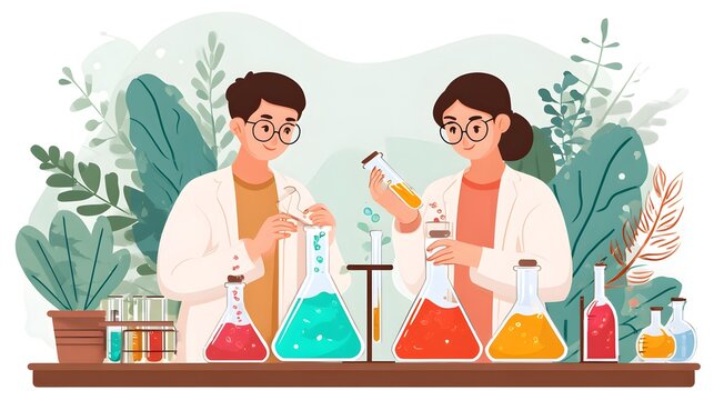 lab analyzing soil and water samples with digital sensors and natural elements