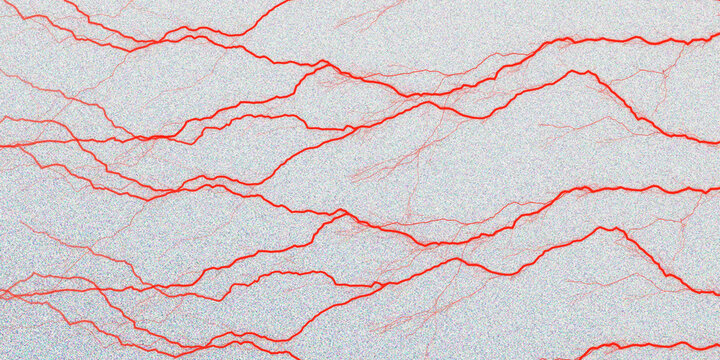 Abstract red blood vessels on white background, anatomical vein pattern illustration, medical capillary network texture for healthcare design