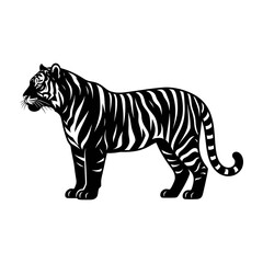 Fototapeta premium Monochrome tiger stripes pattern seamless texture design for print and surface