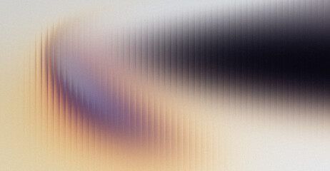 Soft Sand Beige, Muted Lavender Purple, Warm Ochre, and Dark Charcoal Abstract Gradient Background Featuring Heavy Grainy Noise Texture with Curved Ribbed Waves © shaondesigns