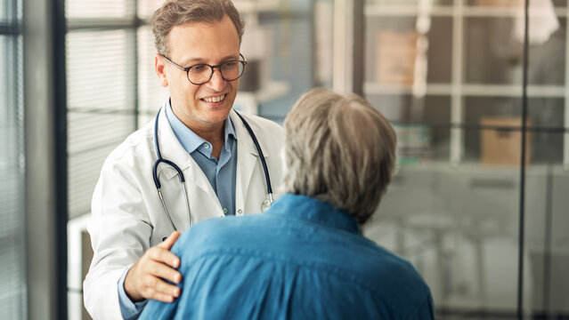 Talking to a patient during a consultation
