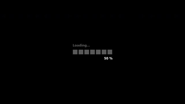 Loading Bar Animation Rectangle Shape Yellow Color With Percentage Loop Transparent Background