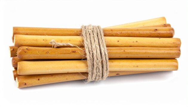 Bundle of cinnamon sticks tied with natural twine.