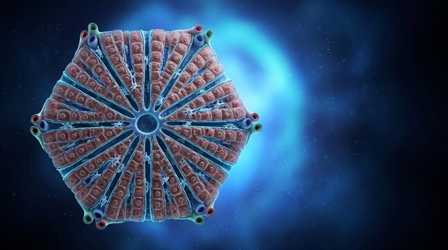 Liver lobule anatomy showing hepatocytes sinusoids and central vessels