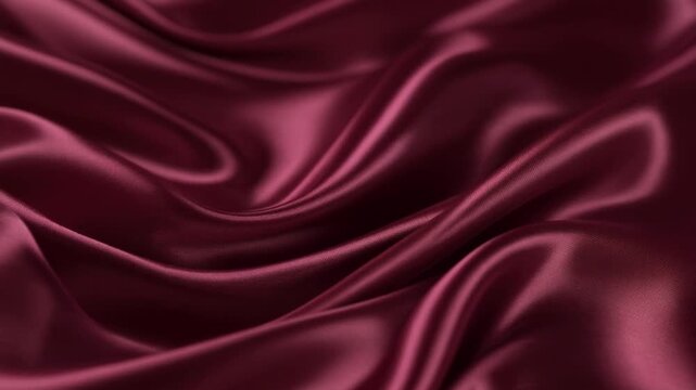 Elegant Burgundy Silk Fabric with Gentle Flowing Movement Background Loop