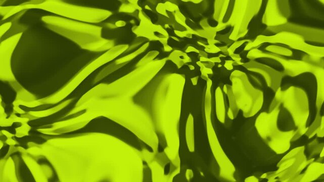 Vivid Chartreuse Yellow And Green Liquid Noise Motion Graphic Background