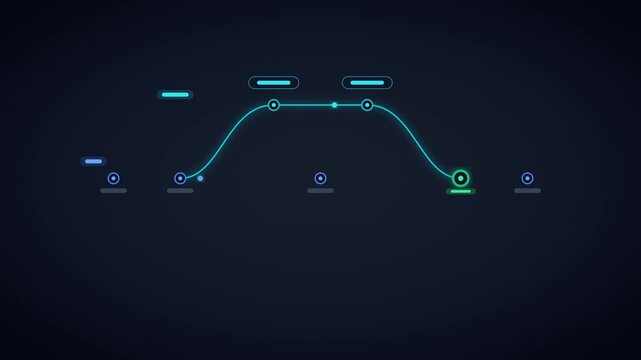 Code branch merge flow diagram with glowing commit nodes