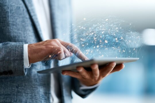 Seamless internet connection concept on tablet