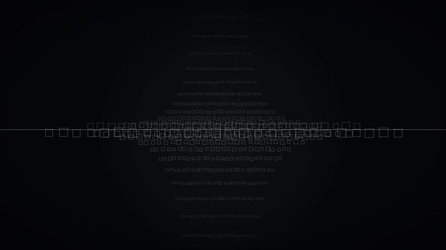 A field of white squares recedes to a mirrored horizon