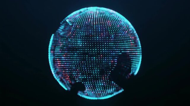 無数の粒子が接続し合う球状のニューラルネットワーク
