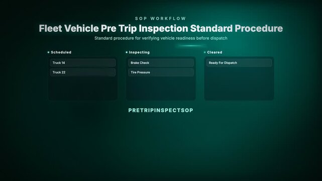 Fleet Vehicle Pre Trip Inspection Standard Procedure. Standard procedure for verifying vehicle readiness before dispatch
