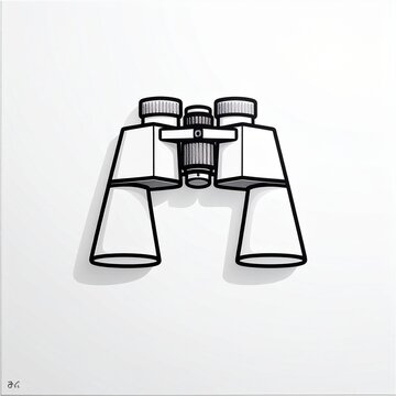 Black and white illustration of binoculars for observation.