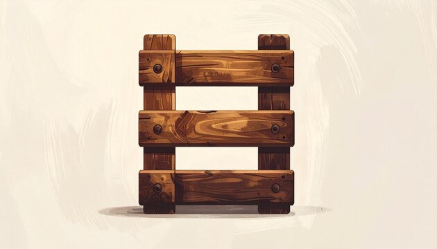 Rustic wooden crate with three stacked planks design.