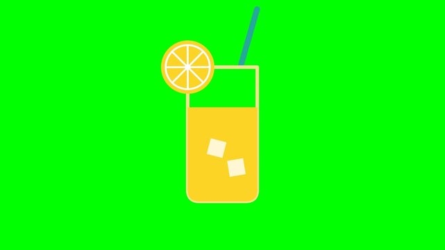 Lemonade glass icon showing refreshing drink process for summer beverage and cold refreshment