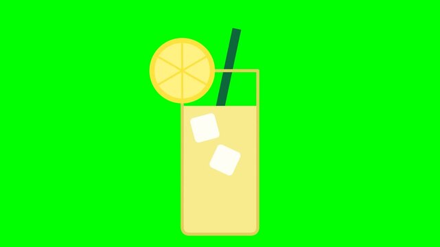 Lemonade glass icon showing refreshing drink process for summer beverage and cold refreshment
