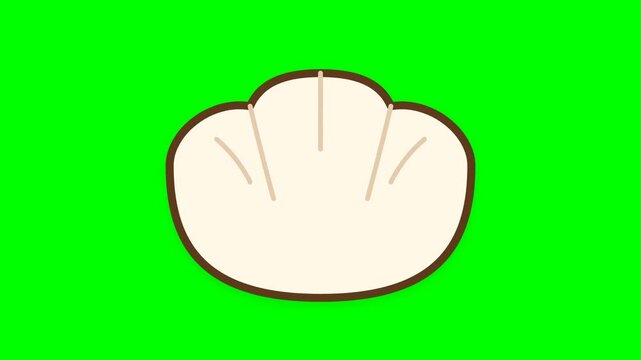 Dumpling icon illustrating Asian dumpling process for steamed food and comfort meal