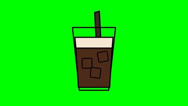 Iced coffee icon depicting cold brew process for cafe beverage and refreshing drink