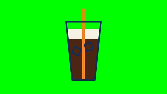 Iced coffee icon depicting cold brew process for cafe beverage and refreshing drink