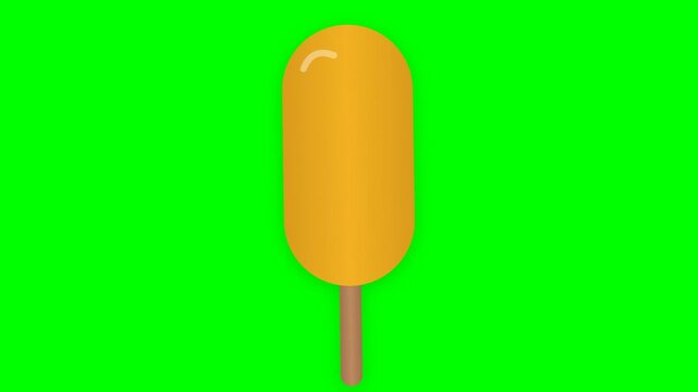 Corn dog icon illustrating fair food process for battered snack and casual street treat