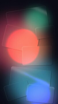 Colorful abstract gradient rectangles on dark background. 2d animation