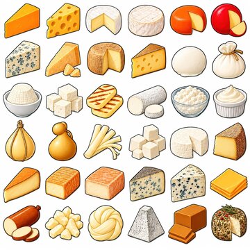 set of cheese icons
