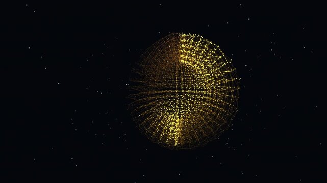 Glowing cyber neural network of connected nodes and digital data grids evolving through layered holographic structures in a seamless looping technology motion background


