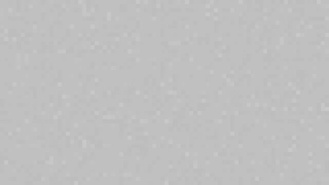 Seamless looping motion graphic of faint white and light gray blocks flickering at random across a pale gray grid, forming a soft low contrast texture.