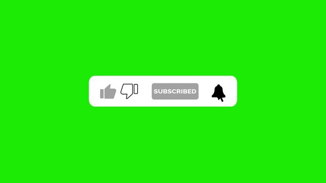 Animations pop up for the Subscribe, Like, and  Bell Notifications buttons on YouTube. Animated graphics with a green screen background to increase the channel&rsquo;s subscriber count. 4K video