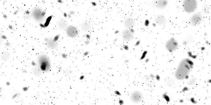 Dark particles floating and dispersing, creating a dynamic atmospheric overlay with soft bokeh blur against a transparent background